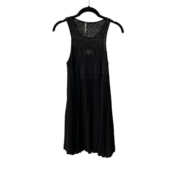 Harlow Sleeveless Scoop Neck Lace Dress Black Small - Picture 1 of 7